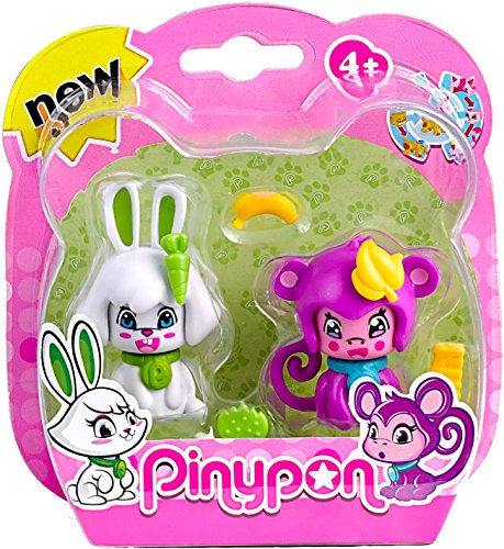 Pinypon Pack 2 mascotas, conejo y mono. (Famosa) (700012732)