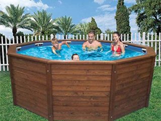 Piscina Madera Panelada K2O 315x105 cm Depuradora de Arena 3.028 L/H con Escalera