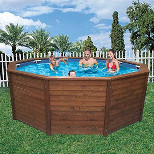 Piscina Madera Panelada K2O 315x105 cm Depuradora de Arena 3.028 L/H con Escalera