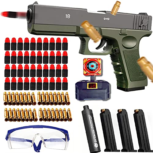Pistola De Juguete De Bala Blanda M1911 Pistola De Juguete De Bala Blanda para Niños a Tamaño Real 1:1 con Cargador Y Silenciador Pistola De Juguete para Niños, Juguetes para Adultos (2 Cargadores)