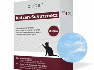 PiuPet® Red de Balcón para Gatos (Transparente), Incluye Cuerda de fijación, Extra Grande, Red de Seguridad balcónes y Ventanas, (8 x 3 m)