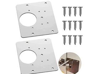Placa de reparación de bisagra de puerta de gabinete, placa de fijación de reparación de bisagra, placa de instalación, utilizada para muebles, gabinetes de puerta, gabinetes, armarios (2 piezas)