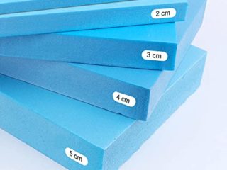 Plancha de Espuma Polieuretano 50x100cm Grosor 2 cm Densidad Media D25 Firme Multiusos Colchón Cojín Relleno para Asientos Tapicería Disfraces de Foam Maletín de transporte Color Azul