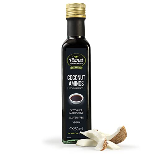 Planet Plant-Based Coco Aminos 250ml /vcon sal marina / salsa de soja Alternativa de néctar fermentado de la flor de coco / Aminos de coco / sin gluten Salsa condimentada orgánica
