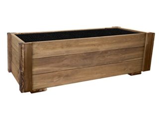 PLANTAWA Jardinera de Cultivo Rectangular 90 x 40 x 30 cm, Maceteros de Madera para Plantas, Macetero Grande con Tela geotextil para Exterior, Jardín Balcón o Terraza Huerto Urbano