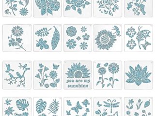 Plantilla para Pintar, Weinsamkeit 20 PCS Plantillas de Dibujo Plastico,Plantillas para Pintar Niños, con Diferentes Patrones para Pintar con Aerógrafo, para Manualidades, Decoración, Paredes, Muebles