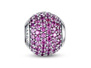 Plata de Ley 925 Glamulet colgante suerte pavimentada cristal charms Beads Fits Pandora pulsera ideal regalos
