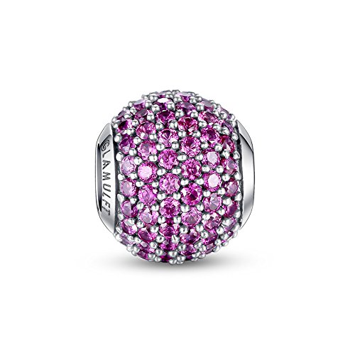 Plata de Ley 925 Glamulet colgante suerte pavimentada cristal charms Beads Fits Pandora pulsera ideal regalos