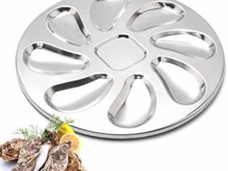 Plato Para Ostras y Caracoles, Plato Para Ostras De Acero Inoxidable,Plato De Caracoles Bandejas, Para Uso Doméstico y En Restaurantes