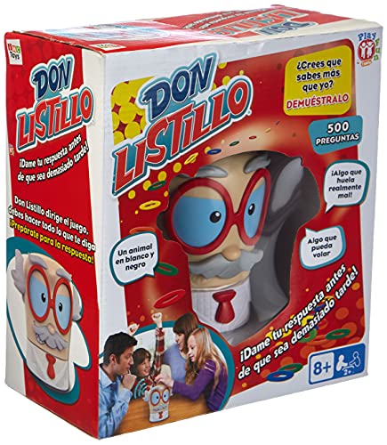 PLAY FUN BY IMC TOYS Don Listillo (Versión española) | Juego de mesa familiar divertido en el que tendrás que responder a todas las Preguntas para adultos y niños +8 Años