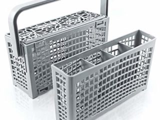 Plemont La Cesta Cubiertos lavavajillas Original [23x8,5 & 4,5x13,5cm] Cesta de lavavajillas Universal con una innovadora solución 2 en 1- Cesta lavavajillas Fabricado con plástico Resistente