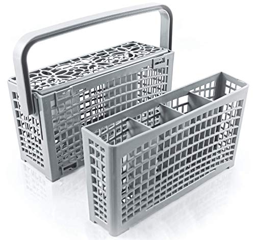 Plemont La Cesta Cubiertos lavavajillas Original [23x8,5 & 4,5x13,5cm] Cesta de lavavajillas Universal con una innovadora solución 2 en 1- Cesta lavavajillas Fabricado con plástico Resistente
