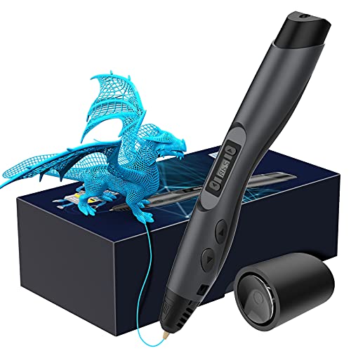 Pluma de Impresión 3D UALAU, Bolígrafo 3D Profesional con Pantalla LCD, Temperatura Ajustable/8 Velocidad, Lápiz 3D Compatibles PLA e ABS Filamentos, para Niños, Adultos, Artista, Navidad, Cumpleaños