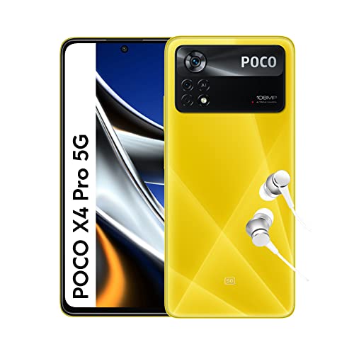 POCO X4 Pro 5G - Smartphone 6+128GB, Pantalla de 6.67” 120Hz AMOLED DotDisplay, Snapdragon 695, Triple Cámara de 108MP, 5000mAh, Yellow (Versión ES + 3 años de garantía) con Alexa manos libres