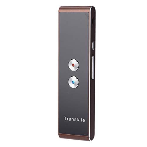 POHOVE Traductor Portátil Preciso de 2 vías Traducción instantánea Traducción de voz Uso prolongado 30+ Idiomas Smart gh Reconocimiento Capacidad Ligero (Café)