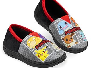 Pokemon Zapatillas Niño, Pantunflas Niño Antideslizantes, Zapatillas Casa Niño De Pikachu, Regalo Para Niños (33 EU, Negro/Rojo, numeric_33)
