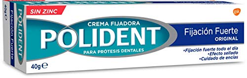 Polident, Original, Crema Fijadora para Prótesis Dentales, sin Zinc, Fijación Fuerte, 1 unidad
