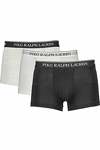 Polo Ralph Lauren Calzoncillos tipo bóxer para hombre, 3 unidades, algodón elástico, gris/blanco/negro, M