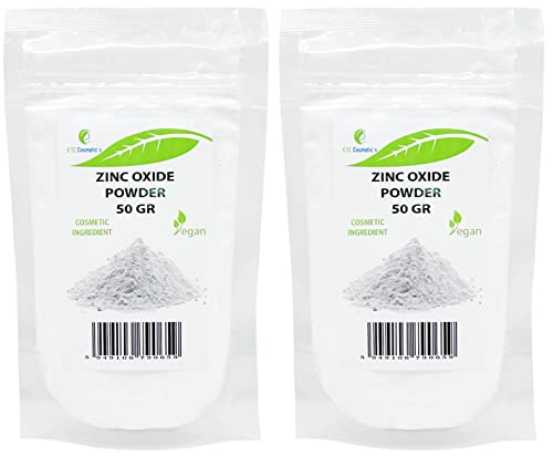 Polvo de óxido de zinc - 100 gr - Ingrediente cosmético, material de alta pureza, no nano