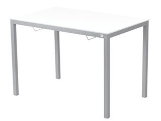 Portus Amigo Mesa, Metal, Cristal Blanco Óptico Brillo, 110x70x75 cm