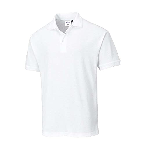 Portwest B210 - Camisa Polo Nápoles, color Blanco, talla Medium