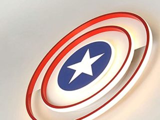 Potenciar LED Lámpara de techo Regulable Con control remoto, Redondo Iluminación de techo, Capitan America Lámpara de habitación infantil, Comedor Sala de estudio Dormitorio Lámpara de techo Ø50cm,B