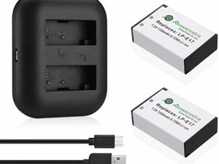 Powerextra 2 Pack Baterías de Repuesto para Canon LP-E17 con Cargador Canon EOS Rebel T6i Rebel T6 Rebel T7i 750D 760D 8000D Kiss X8i 800D 77D 200D EOS SL2 EOS M3 EOS M6 EOS M5