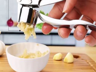 Prensa Ajos Exprimidor de Ajos inoxidable, Prensa Manual de Ajos ahorro de mano de obra para el chef casero, apto para lavavajillas, fácil de limpiar.