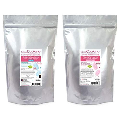 Preparación algodón de azucar rosa y azul 800 g