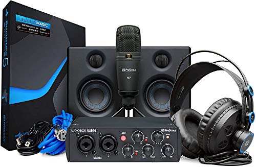 PreSonus AudioBox Studio Ultimate, Interfaz, Micrófono, Auriculares, Monitores y Software para Grabación, Producción, Transmisión y Podcasting