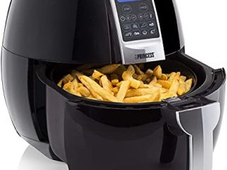 Princess 182020 Freidora sin aceite con panel de control digital táctil, Fácil de usar y de limpiar, 8 programas, 1500 W, Tiempo y temperatura regulable, capacidad de 3.2 litros, 30 Recetas PDF, Negro