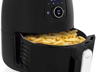 Princess 182025 Freidora sin aceite XXL, Panel de Control Digital Táctil, Fácil de Limpiar, Capacidad 4.5 L, 8 programas, 1500 W, Temperatura y tiempo regulable, 30 Recetas PDF, Color Negro