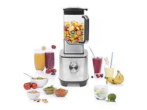 Princess 219500 Potente Batidora de 2000 W con jarra tritan de 2 litros libre de BPA, 6 programas automáticos, apta para picar hielo, Acero inoxidable