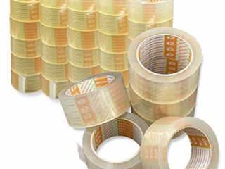 Printation 36x Set Cinta de embalaje de 50mm transparente - fuerte, a prueba de desgarros y de poco ruido para paquetes y embalajes - 36 rollos adhesiva de 66m cada uno - fuerte y silencioso (36)