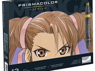 Prismacolor Marcadores de arte de doble punta Premier, juego de 12 colores de Manga surtidos (1759444)