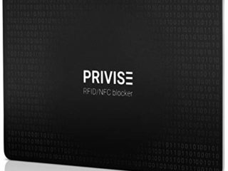 Privise - Tarjeta de Bloqueo RFID/NFC, protección de Tarjetas sin Contacto. No Requiere Pilas, 1 Unidad - Negra