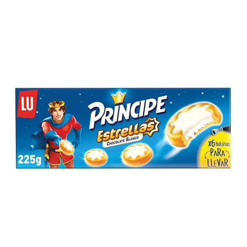Príncipe Galletas Estrellas con Chocolate Blanco, 6 Bolsitas, 225g