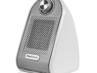 Pro Breeze Mini Calefactor Eléctrico Cerámico 500W con Termostato Ajustable, Bajo Consumo y Protección contra Sobrecalentamiento - Calentador de Cerámica PTC de Sobremesa Escritorios