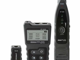 Probador de cable de red NF-8209 Cable Tracker herramienta de red Scan Cable Wiremap Tester CAT5 CAT6 Medida de longitud de cable, prueba PoE, función NCV
