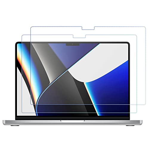 ProCase 2 Piezas Protector de Pantalla para MacBook Pro 14¨ 2021 M1 Pro/M1 Max, Vidrio Templado Salva Pantalla de MacBook M1 Pro/Max 14 Pulgadas -Cristal