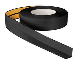 ProfiPVC Perfil Angular Suelo 18x18mm - 5 metros, Rodapié de acabado, ideal para cocina y baño, cinta autoadhesiva de PVC, rodapié flexible y blanda, Negro