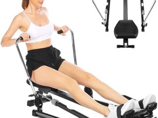 Profun Máquina de Remo casa, Remo Hidráulico, Resistencia Ajustable， Pantalla LCD， Carrera de Remo Suave y de Movimiento Completo，Mejorar la Salud del corazón, Negro