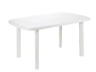 PROGARDEN 9694329 - Mesa modular ovalada, blanco, 137 x 85 x 72 cm