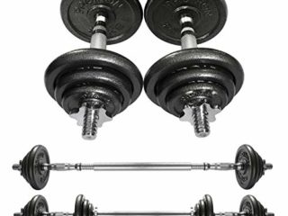 PROIRON Mancuernas Ajustables 10kg x2 - Pesas y Mancuernas de Hierro Fundido con Barra y Discos para Culturismo, Aptitud, Halterofilia, Ejercicios de Gimnasio Doméstico
