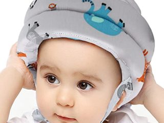Proteccion Cabeza Bebe, IULONEE Infantil Sombreros de Protección Hijo Casco Antigolpes Bebé Chichonera Cabeza para Niños que Aprenden a Caminar (Gris)