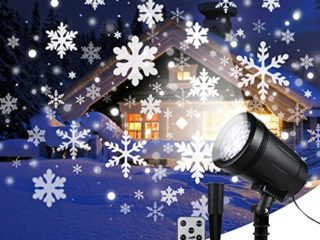 Proyector Luces Navidad Exterior, Led Proyector Copos de Nieve con Control Remoto, Impermeable IP65 Fiesta de Navidad Jardín de bodas Decoraciones de Halloween Decoración de paisaje Iluminación