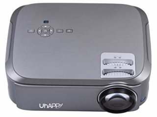Proyector Panel U76 Individual LCD 1080P HD LED Mini proyector con Control Remoto, Ayuda AV/VGA/USB x 2 / HDMI x 2 / Y.PB.Pr LFQ (Gris) (Color : Grey)