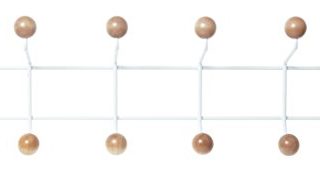 Pt, PT2456 Saturnus XL - Perchero de pared (metal blanco, bolas de madera, 15 x 53,5 x 10 cm), color beige