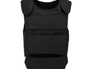 Pudera Chaleco Táctico Ropa Resistente a Las puñaladas Escamas de Pescado Chaleco táctico Desgaste del Equipo de protección Equipo de Entrenamiento Militar al Aire Libre para Adultos (Negro)