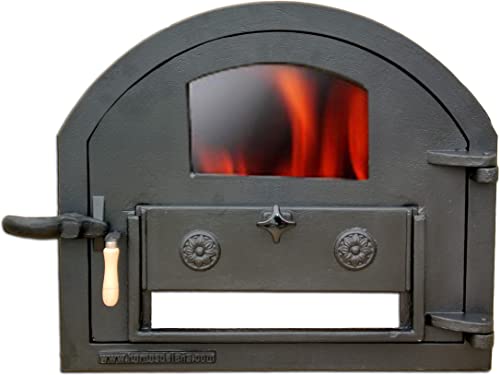 Puerta de fundición con Cristal para Horno de leña (Peso: 22 Kg)